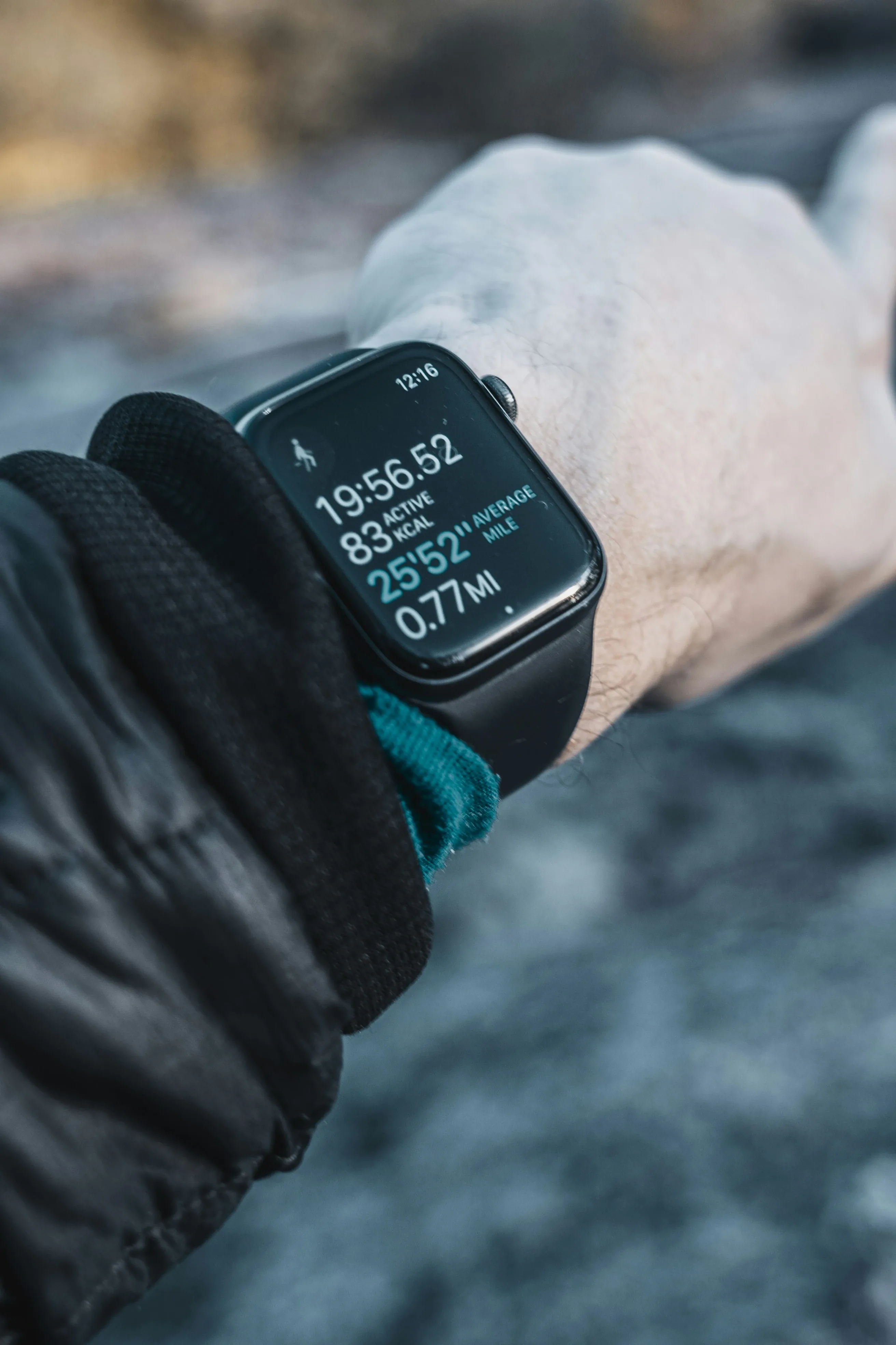 Close-up view of a running watch displaying training metrics