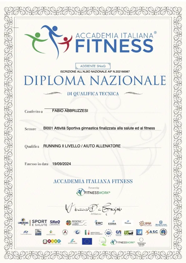 Running coach Level 2 diploma