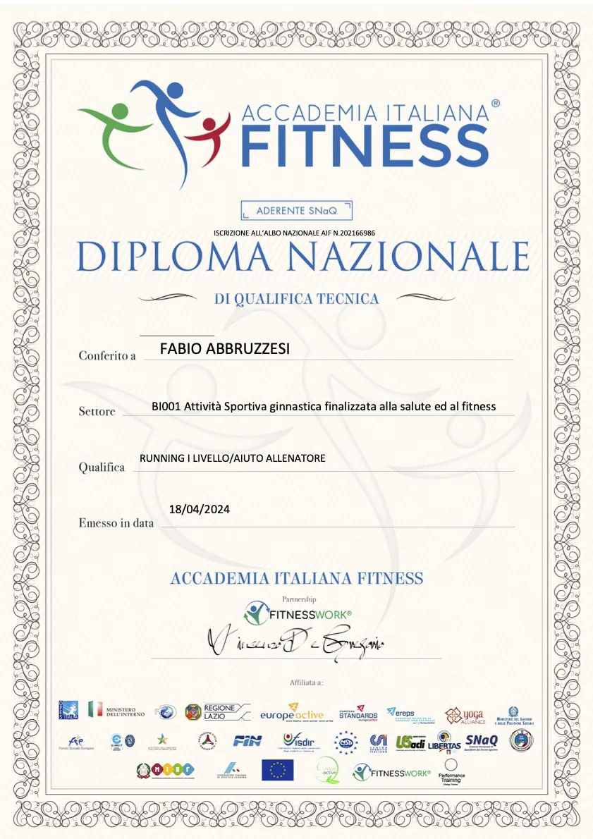 Running instructor Level 1 diploma